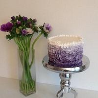 Purple ombre ruffle cake 