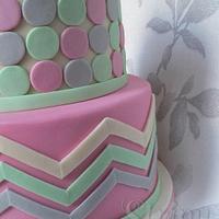 Pastel spots and chevrons