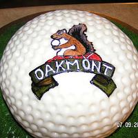 hand painted gigantic golf ball cake