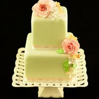 Small floral wedding cake