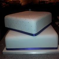 Cadbury Purple Theme Wedding Cake - With Diamante Quilt Design
