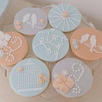 Duck egg wedding cake and biscuit