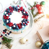 new year cake with fresh berries
