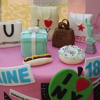 New York themed 18th birthday cake