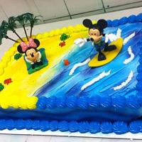 Mickey and Minnie Beach Cake