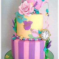 Alice in Wonderland themed Baby Shower Cake