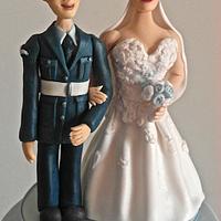 Blue theme wedding cake