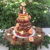 Selection of wedding cakes and cupcakes