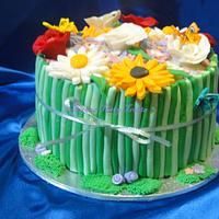 Flower bouquet cake