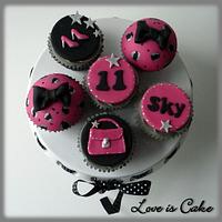 Girly pink animal print birthday cupcakes