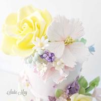 summer pastel wedding cake 