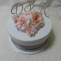 Elegant wedding cake/cupcake tower.