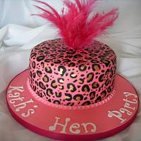 Leopard Skin Print Hen Party Cake