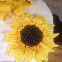 Yellow sunflower birthday cake for my mom