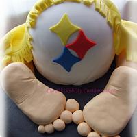 Pittsburgh Steelers baby bum baby shower cake