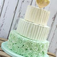 Sophie Mint Green Frosted Wedding Cake