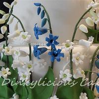 Springtime bluebell wedding cake 