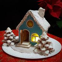 Winter gingerbread house