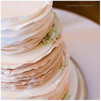 Ombré ruffle wedding cake