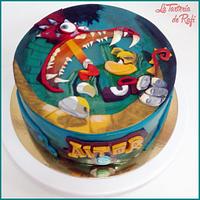 Hand-painted "Rayman legends" cake