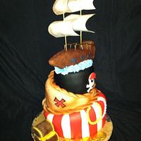 Pirate Ship Topsy Turvy Cake