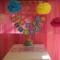 Whimsical Topsy Turvy Birthday Cake