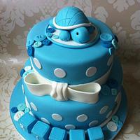 turtle christening cake