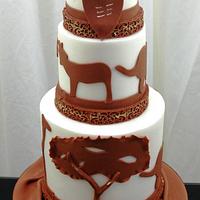 African Safari/Zulu Themed Wedding Cake
