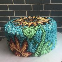 Pointilism cake with buttercream 
