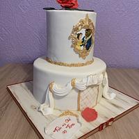 Beauty & the Beast wedding cake