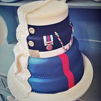 Military & Lace Wedding Cake