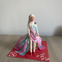 Hijab walking doll cake