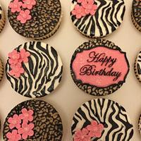 Zebra print leopard print cupcakes 