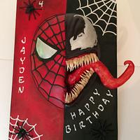 Spiderman venom cake