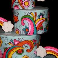 Painted Rainbow Cake