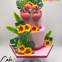 Flamingo Love cake