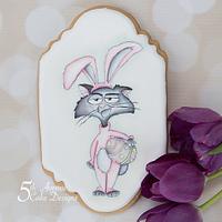 Grouchy the Easter Cat Cookie 🐰😾🖌️