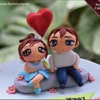 Couple in love birthday cake