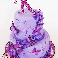 Purple butterfly cake