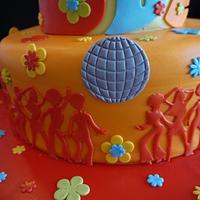 70's disco party cake
