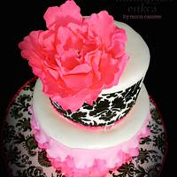 Pretty in Pink: My First Damask and Ombre Petal Cake
