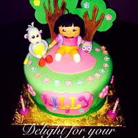 Dora the Explorer Cake and Cupcakes