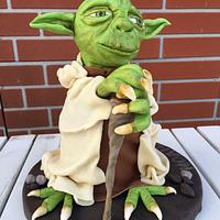 Yoda Birthday Fondant 3D cake 