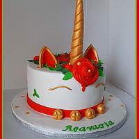 Christmas unicorn birthday cake 