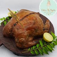 Chocolate Cake shaped as Roasted Chicken