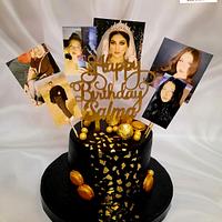 "Black and Gold cake for her"