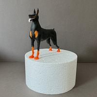 Cake topper Doberman