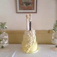 Yellow wedding cake