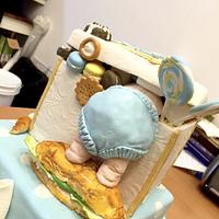Baby gift box cake