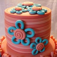 ROLLED OMBRE STYLE TWO TIERED CAKE